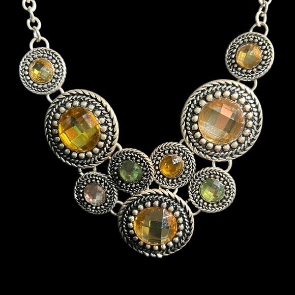 Premier Designs Multicolor Gem Necklace Boho Elegant Trendy Artistic Festival - Picture 2 of 6